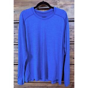 Lululemon Shirt Mens 2XL Blue Long Sleeve Seamless Tech Crew Pullover
